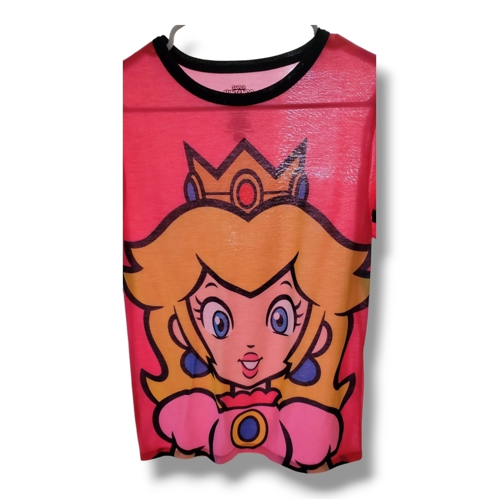 PRINCESS PEACH Mario Brothers SUPER NINTENDO WORLD™ Pink Girls Large NWOT tshirt - Picture 7 of 9